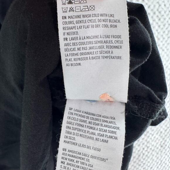 American Eagle Top Womens S Black Button Front Shirt Oversize Fit Long Sleeve - Picture 12 of 12